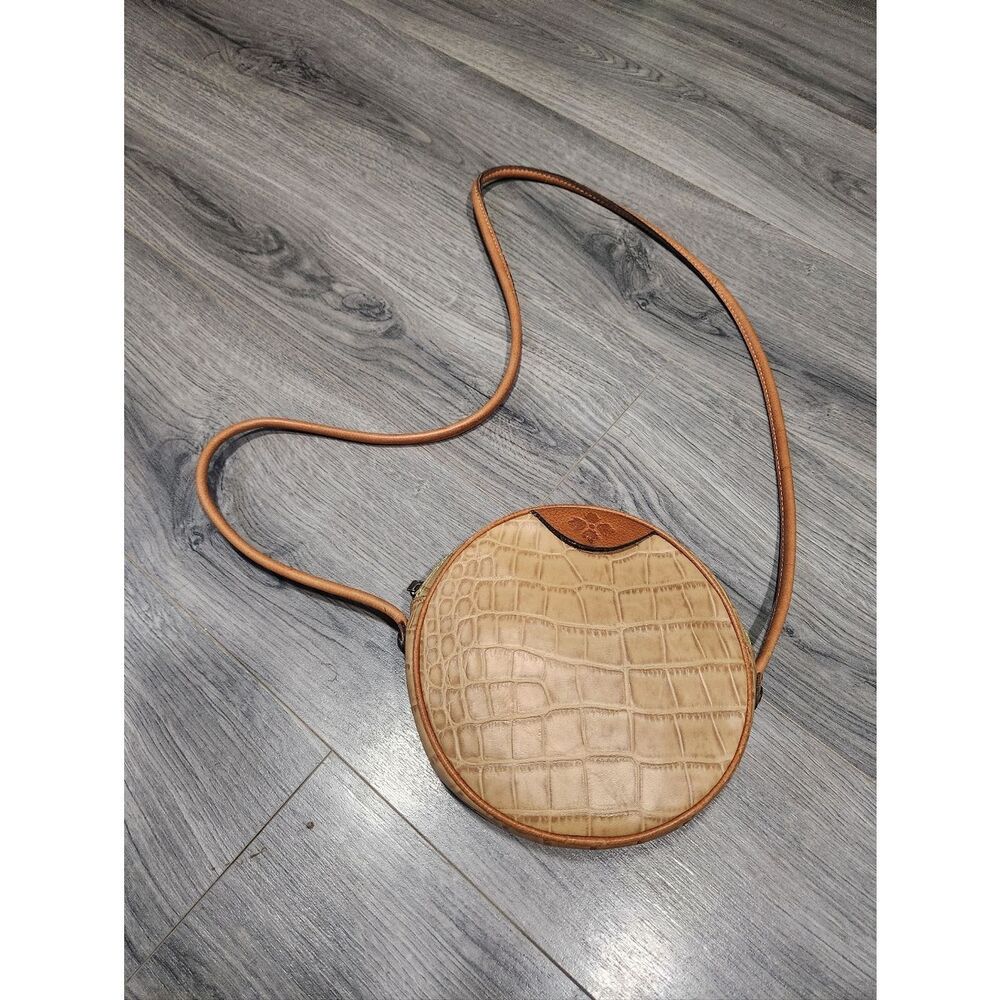 RARE Faux Croc Embossed Round Patricia Nash Crossbody Bag
